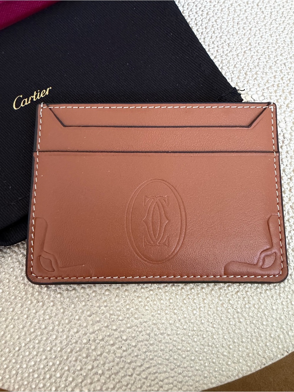 Cartier Must Calfskin Leather Card Holder With Dustbag and Original Box